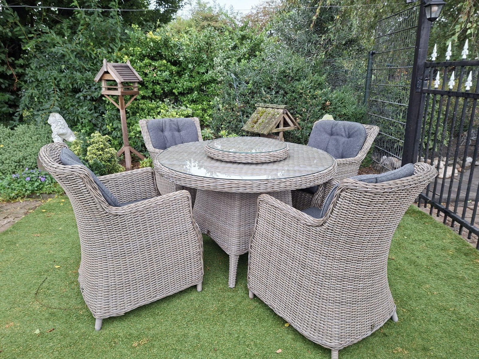 prachtig in nieuwstaat verkerende rond wicker tuinset, Ophalen, Zo goed als nieuw, Wicker, Tuinset