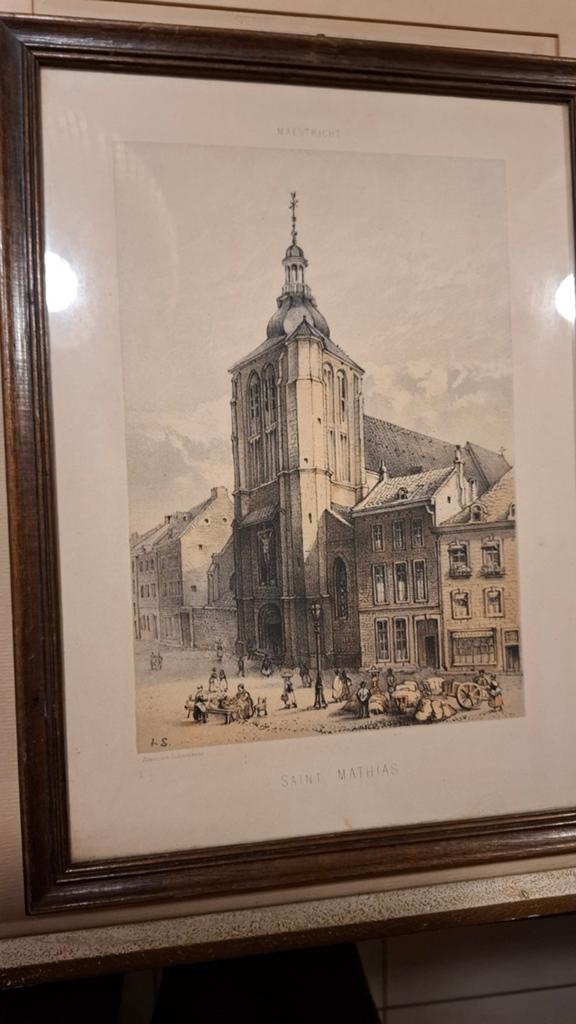 Litho Maastricht Alexander schaepkens matthiaskerk, Antiek en Kunst, Ophalen of Verzenden