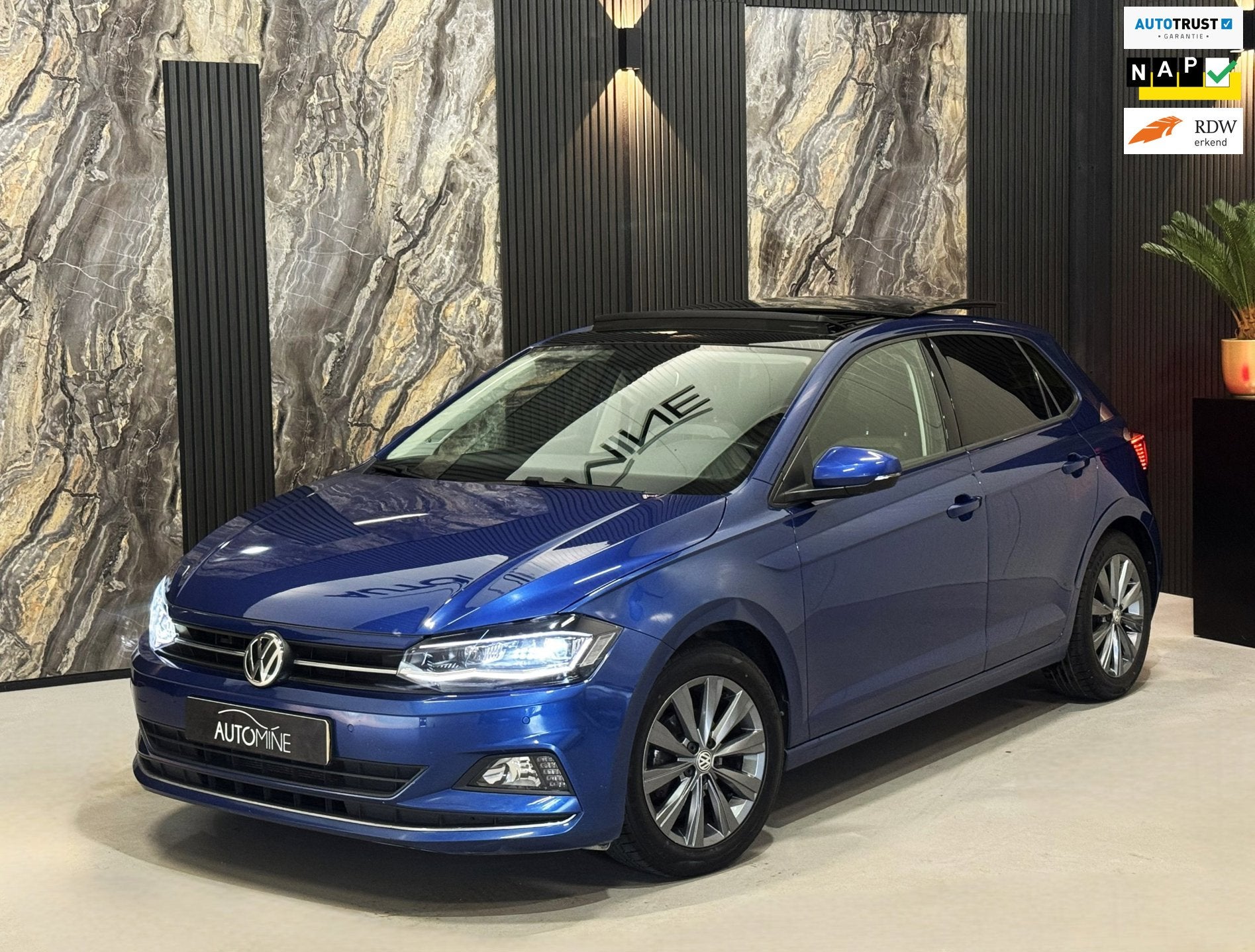 Volkswagen Polo 1.0 TSI Highline|PANO|BEATS|VIRTUAL|SFEER|BO, Euro 6, 95 pk, Blauw, 49 €/maand