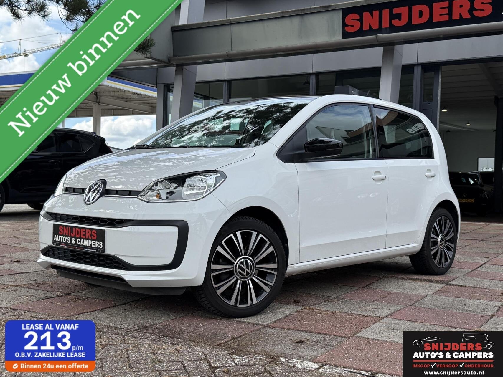Volkswagen Up! 1.0 BMT high up! automaat panorama dak, Stof, Traction-control, 4 stoelen, Wit