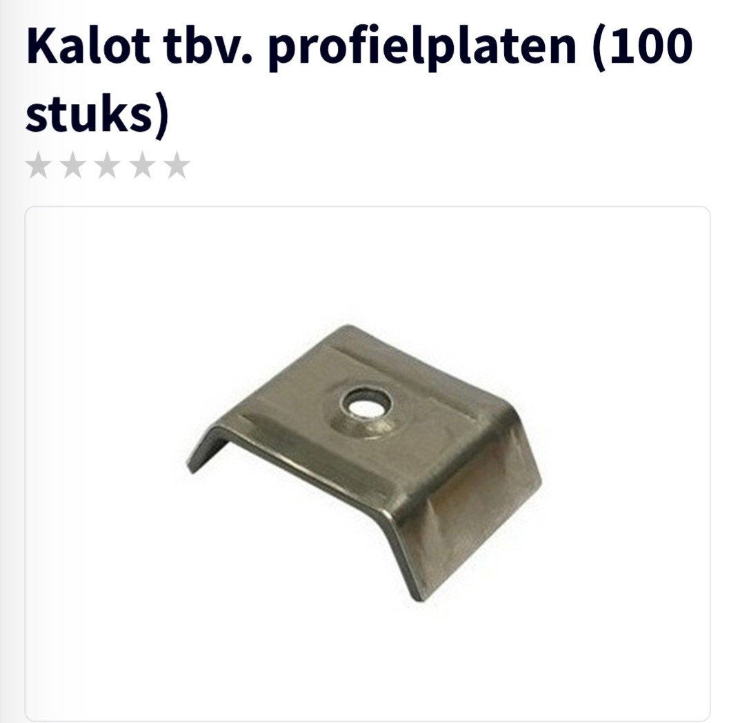 Kalotten tbv. profielplaten (100 stuks), Ophalen, Nieuw, Minder dan 50 mm, Overige typen