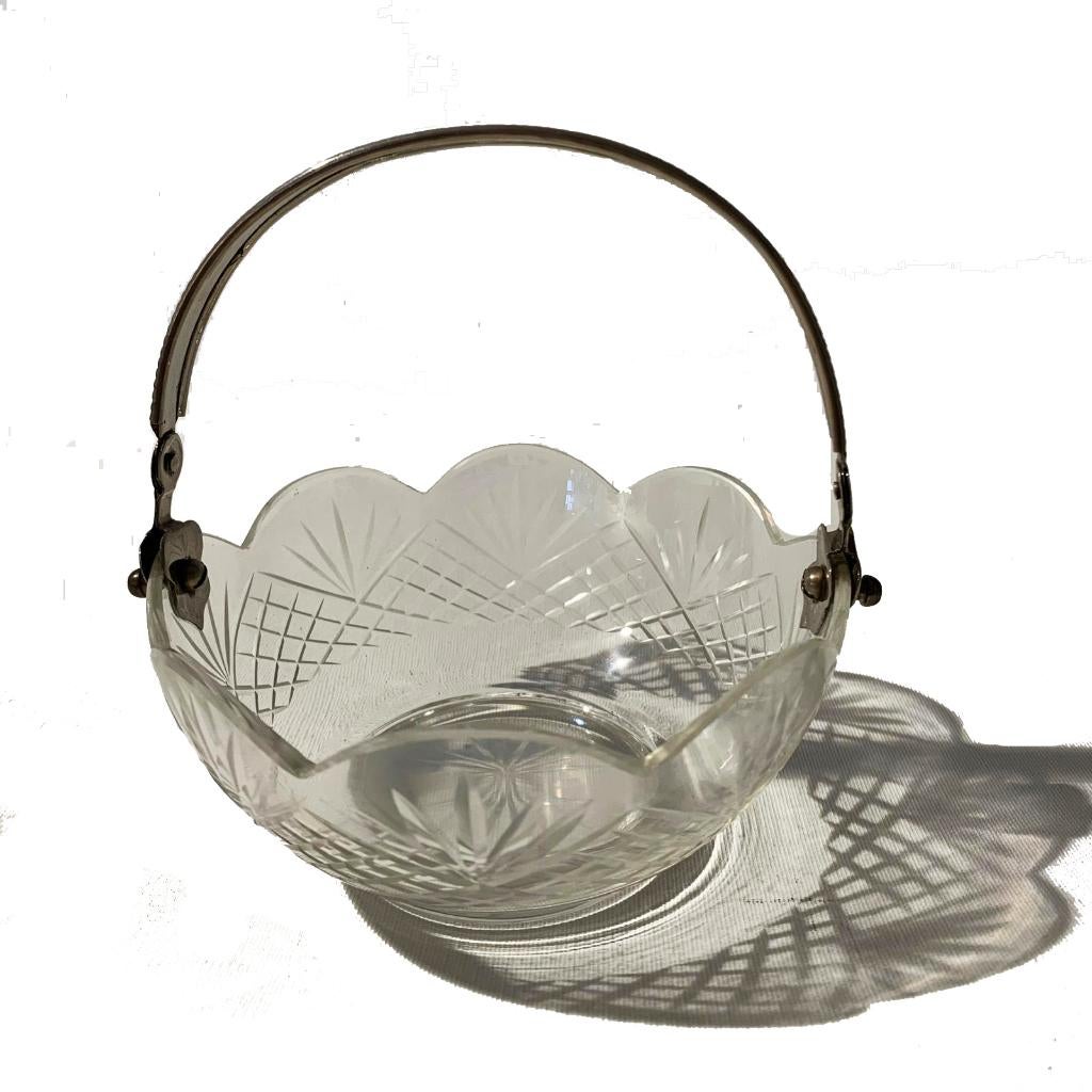 Vintage BONBONNIERE serveerschaal kristal glas, Antiek en Kunst, Ophalen of Verzenden