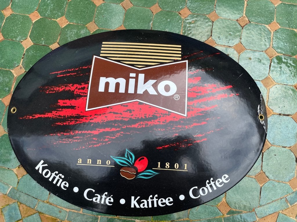 emaille bord van Miko koffie uit Turnhout., Verzamelen, Merken en Reclamevoorwerpen, Ophalen of Verzenden, Zo goed als nieuw, Reclamebord