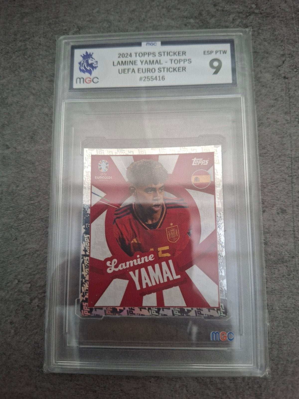Topps (no panini) sticker Euro 2024 Germany. Lamine Yamal., Ophalen of Verzenden, Zo goed als nieuw, Sticker