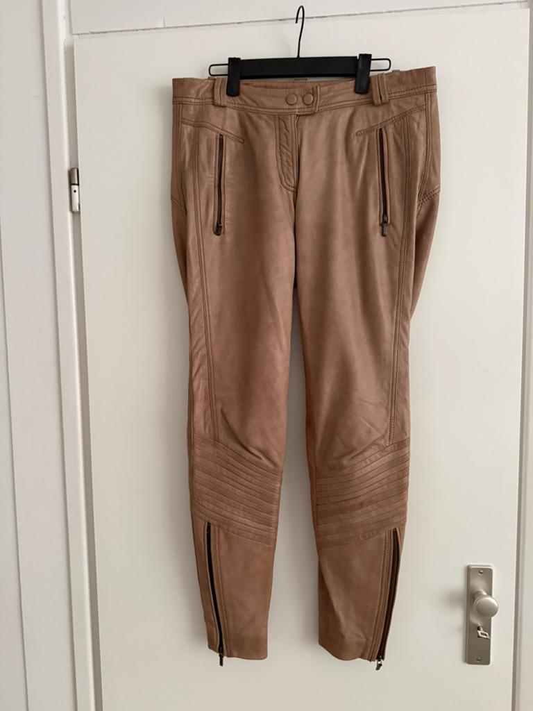 Gave leren broek beige mt 38 Gustav, Maat 38/40 (M), Beige, Ophalen of Verzenden, Zo goed als nieuw
