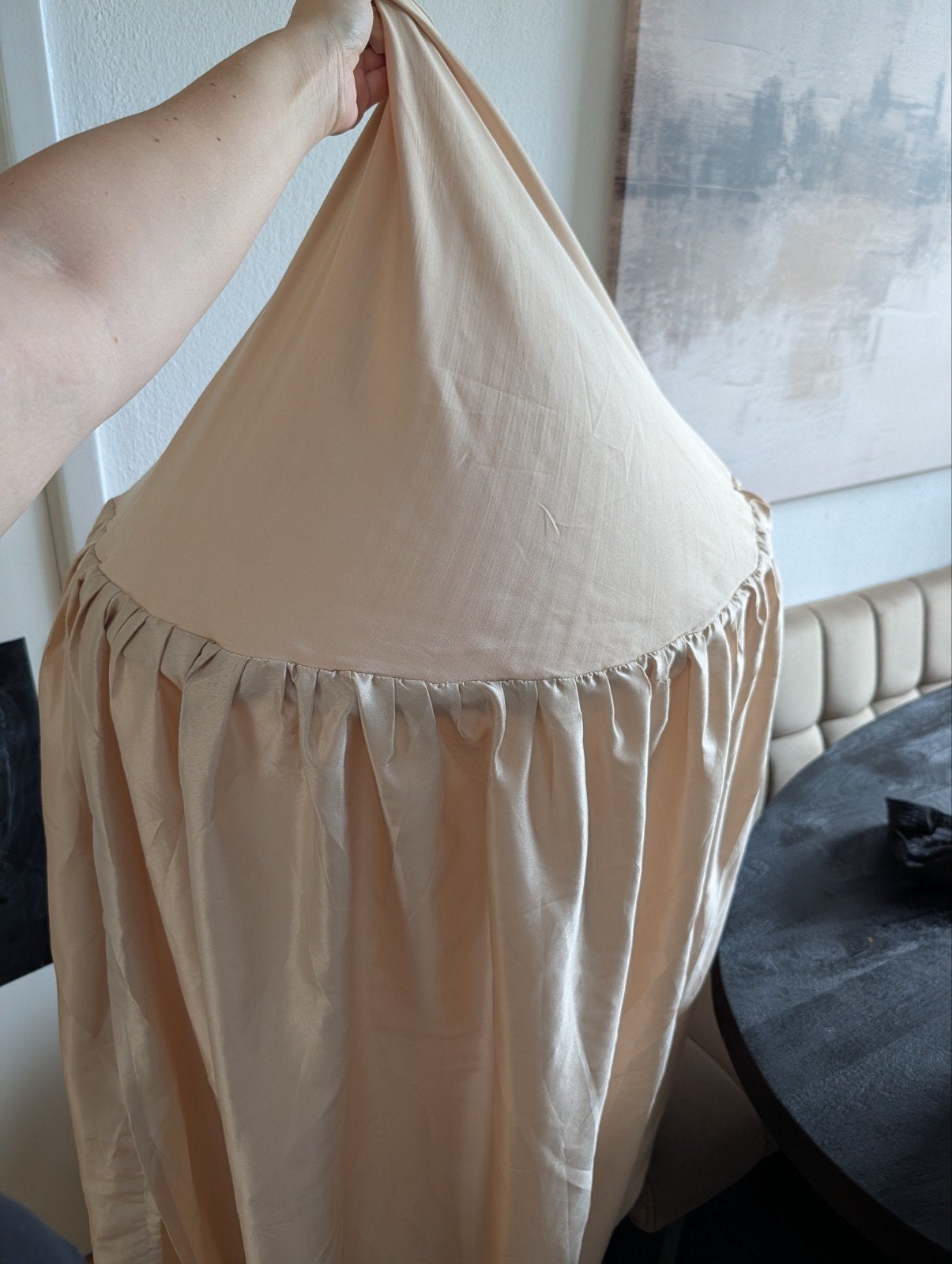 klamboe beige voor babybedje, Ophalen, Zo goed als nieuw, Klamboe