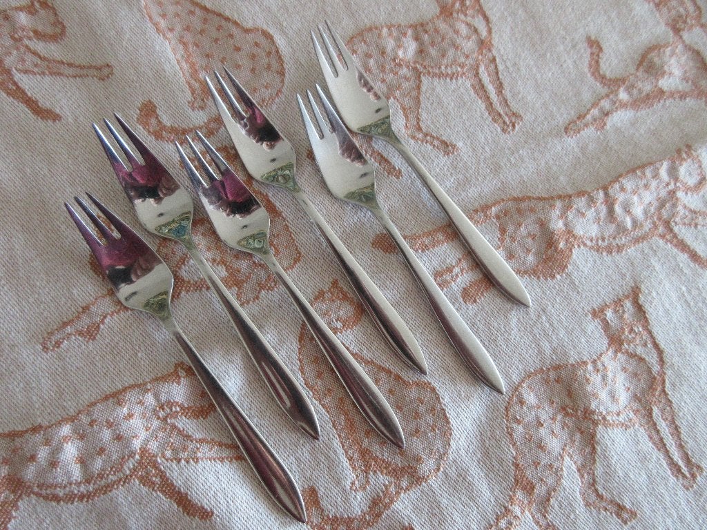 Gero Zilduro 750 Festi 6 Taartvorkjes voor € 7,50, Ophalen of Verzenden, Gebruikt, Rvs of Chroom, Los bestek