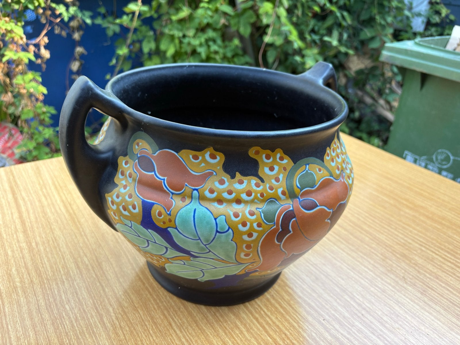 Antieke Regina Gouda Lotus vaas - Art Nouveau, Ophalen of Verzenden