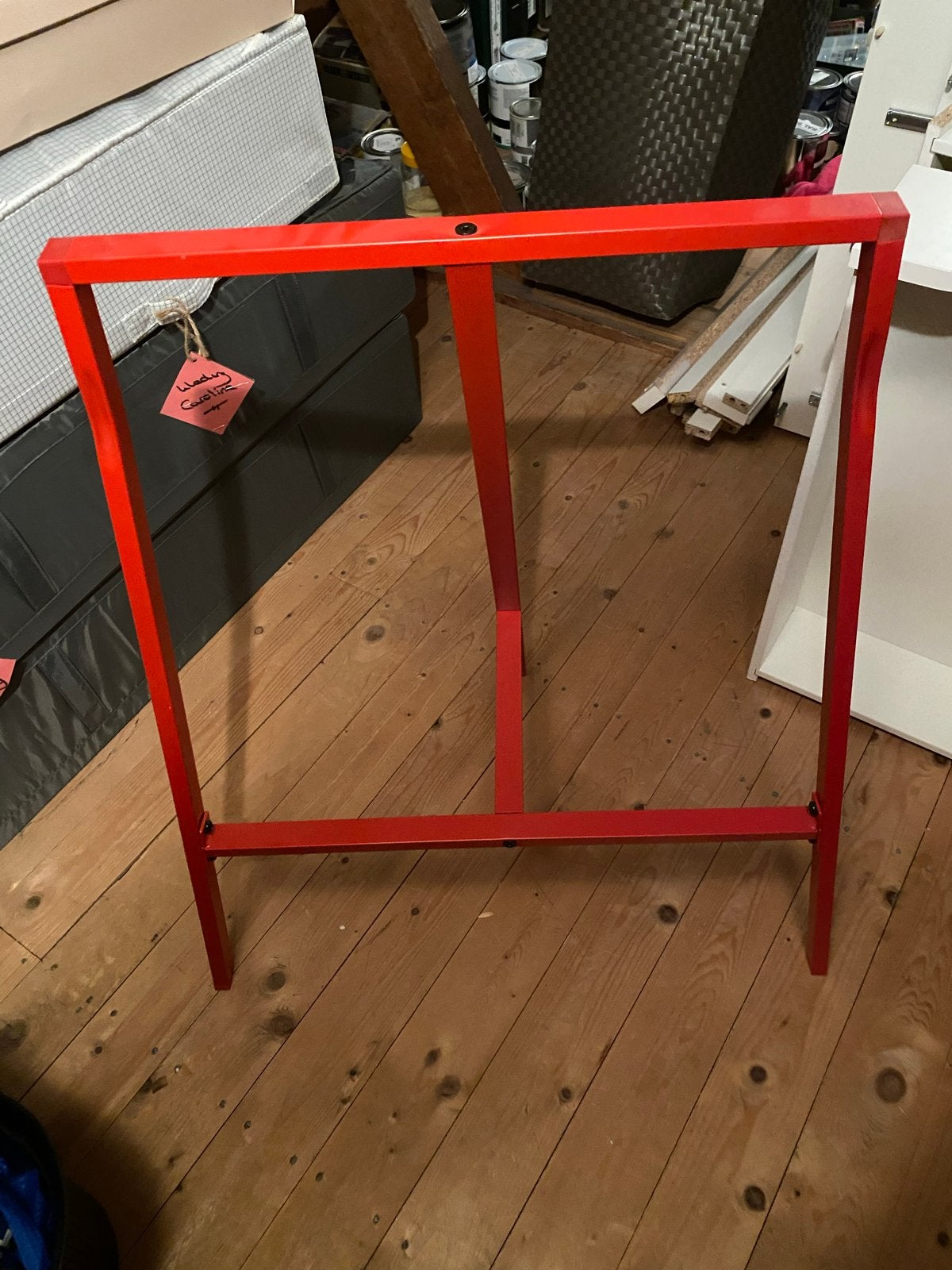 IKEA LERBERG schraagtafelpoot rood, Ophalen, Tafelpoot, Gebruikt, Minder dan 50 cm
