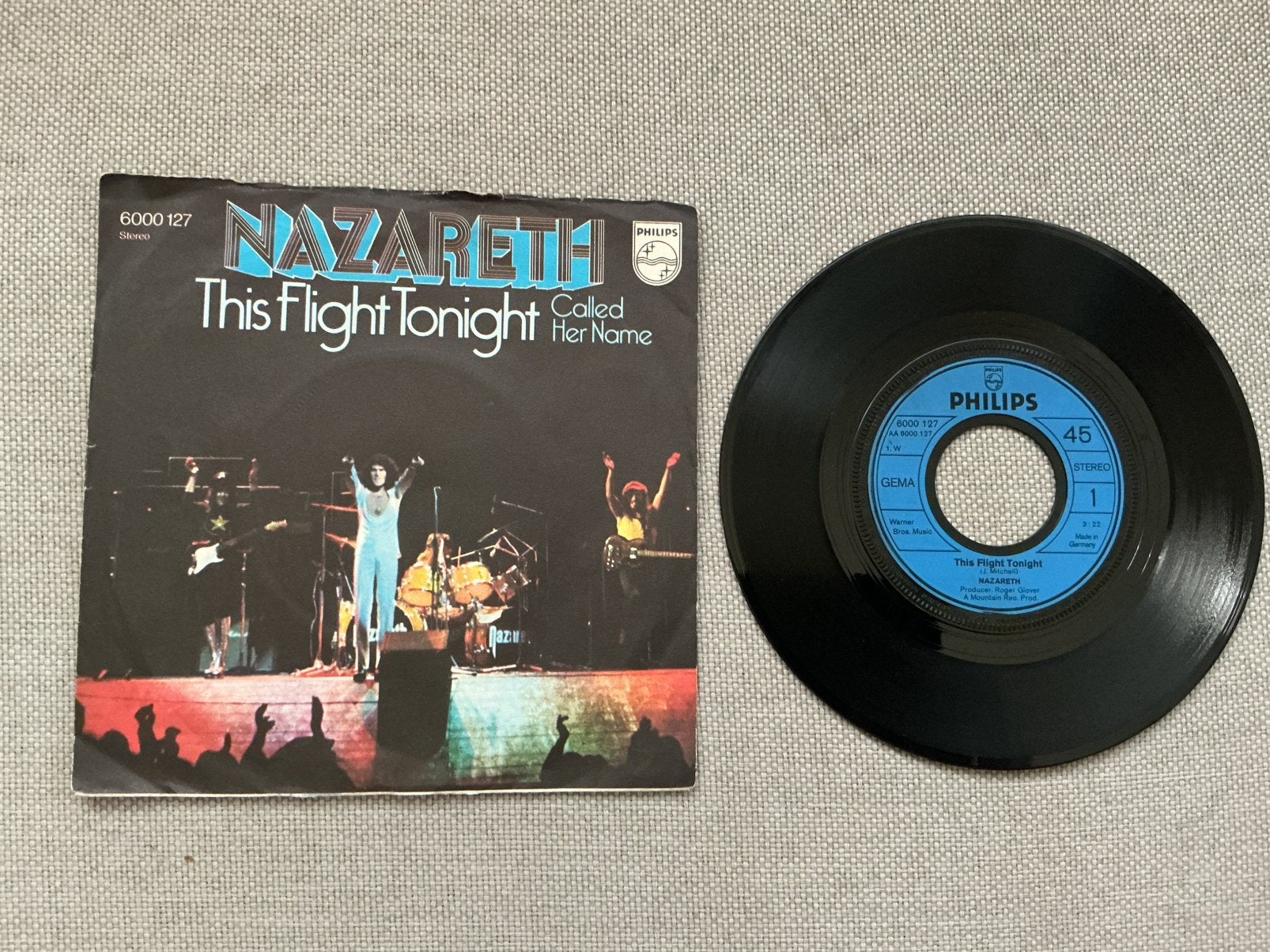 Nazareth single vinyl. This flight tonight., Ophalen of Verzenden, Zo goed als nieuw, Overige formaten, Poprock