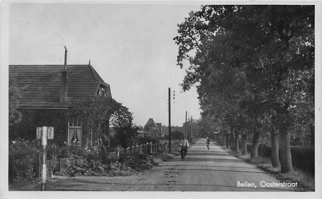 AZ947 Beilen Oosterstraat 1950, Verzamelen, Ansichtkaarten | Nederland, Verzenden, 1940 tot 1960, Gelopen, Drenthe