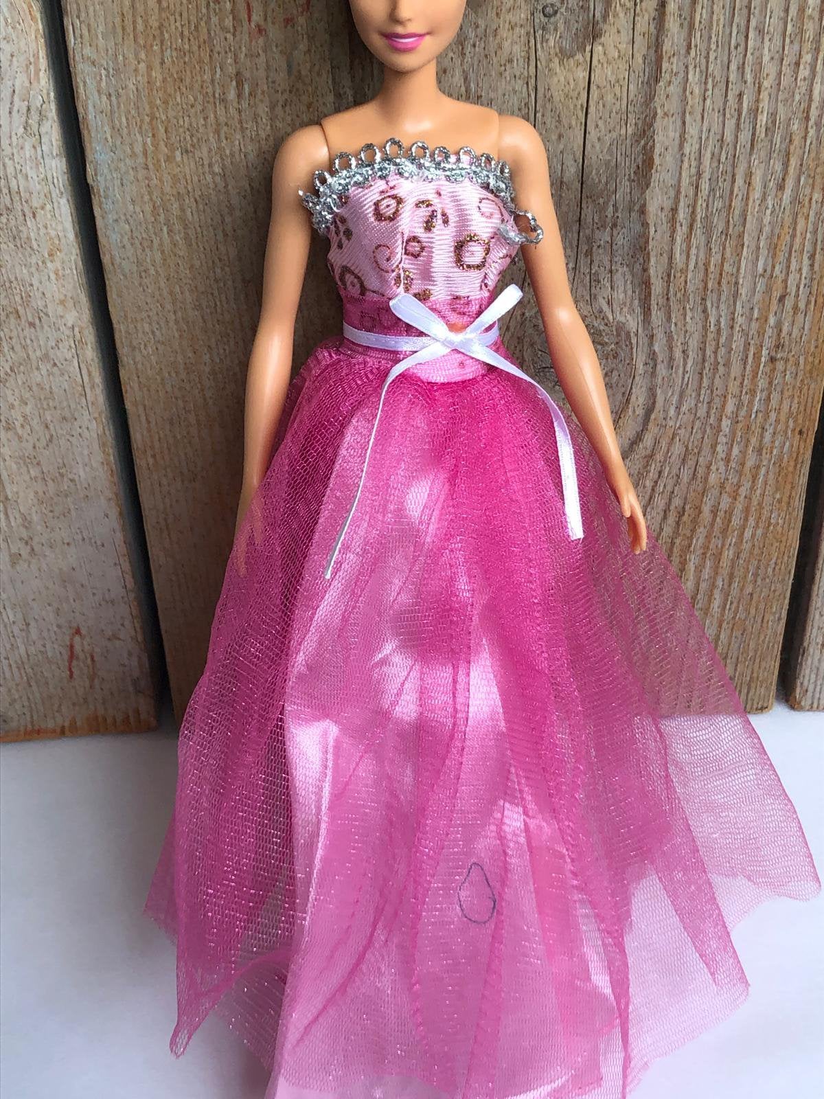 Roze vintage feest jurk voor Barbie, Ophalen of Verzenden, Gebruikt, Barbie