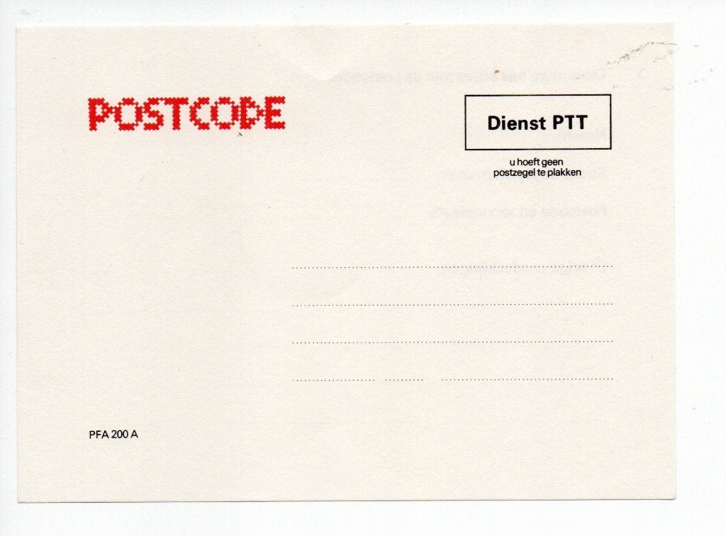 PTT Postcode Briefkaart - Ongebruikt, Ophalen of Verzenden, Briefkaart