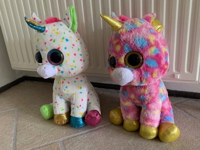 Ty beanie boo xl fantasia en harmonie eenhoorn knuffels 42, Ophalen of Verzenden, Gebruikt, Overige typen