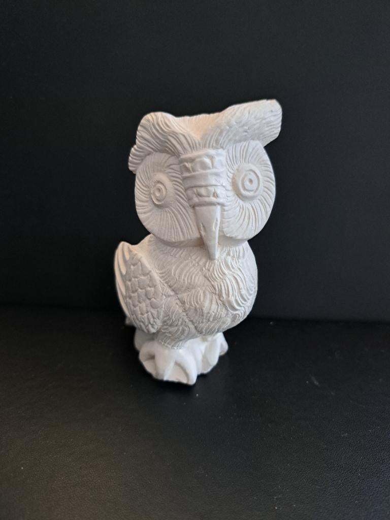 Witte uil steen 10 cm Egyptische stijl, Verzamelen, Beelden en Beeldjes, Ophalen of Verzenden, Zo goed als nieuw, Dier