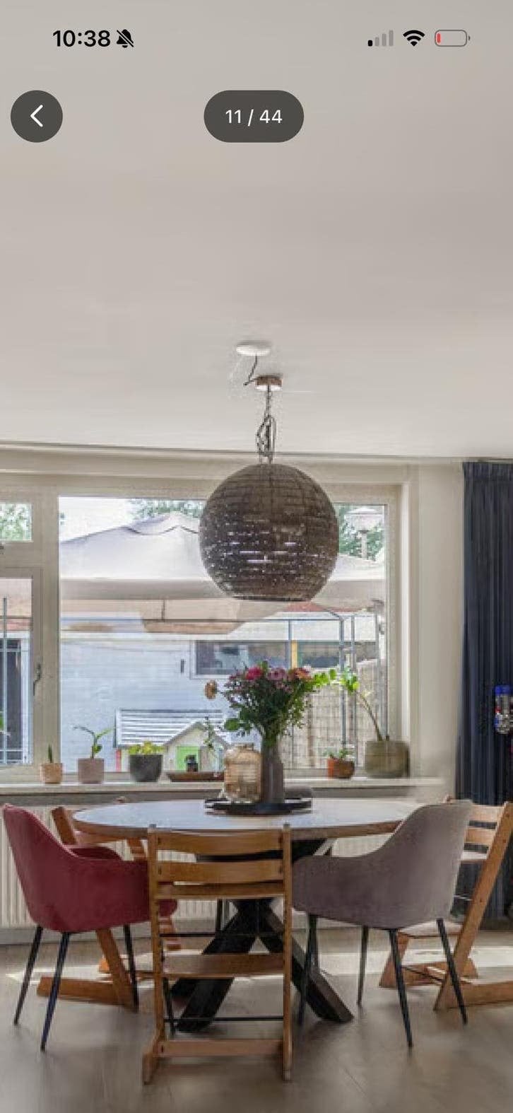 Grote koperen hanglamp – bijzondere gevlochten bol, Ophalen, Zo goed als nieuw, Overige materialen