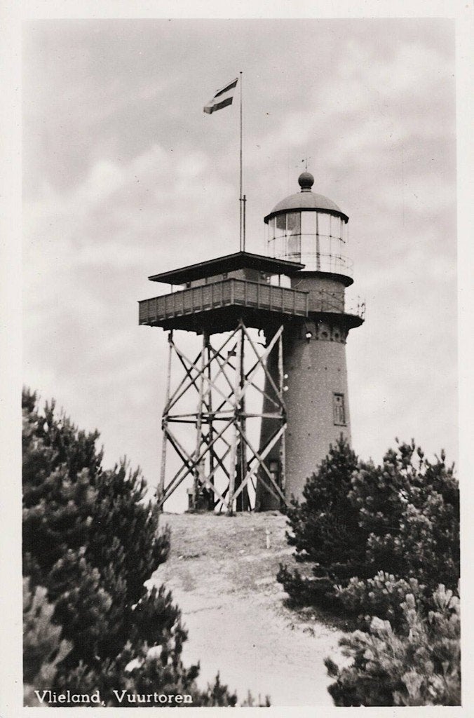 Vlieland Vuurtoren met oude kap 20, Verzenden, 1940 tot 1960, Gelopen, Waddeneilanden