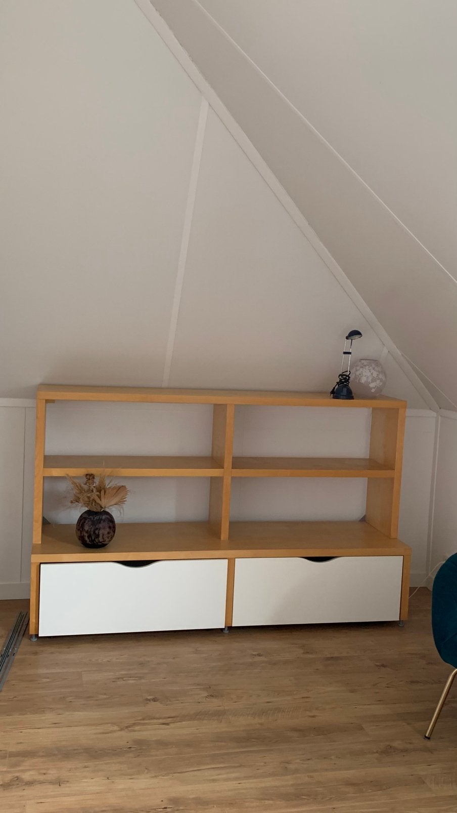 Vakken kast met 2 laden op rollers totaal 123 cm hoog, Ophalen, Zo goed als nieuw