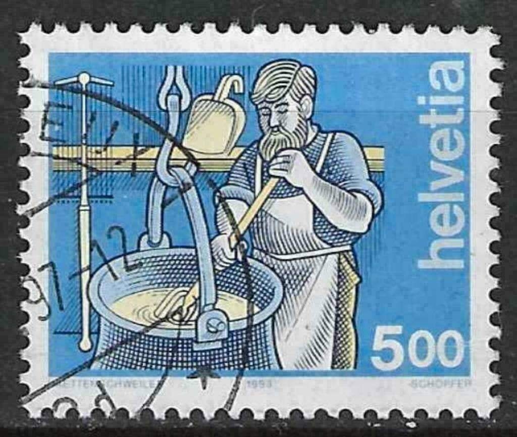 Zwitserland 1993 - Yvert 1434 - De Kaasmaker (ST), Verzenden, Gestempeld
