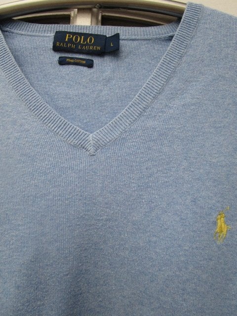 Klassieke Ralph Lauren trui met v hals, maat L valt als XL, Ophalen, Blauw, Ralph Lauren, Maat 56/58 (XL)