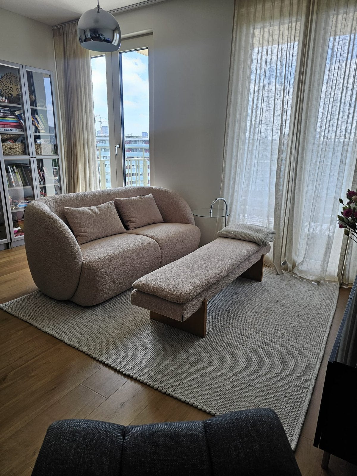 SOFACOMPANY | PAULA 2-zitsbank Pasha Dune +bijpas. UMI bench, Ophalen, 150 tot 200 cm, Tweepersoons, 75 tot 100 cm