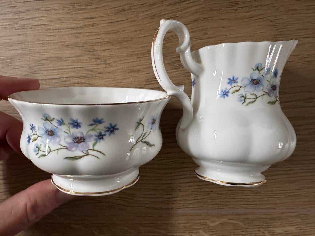 Richmond Bone China Blue Rock Suikerpot en Melkkan, Ophalen of Verzenden