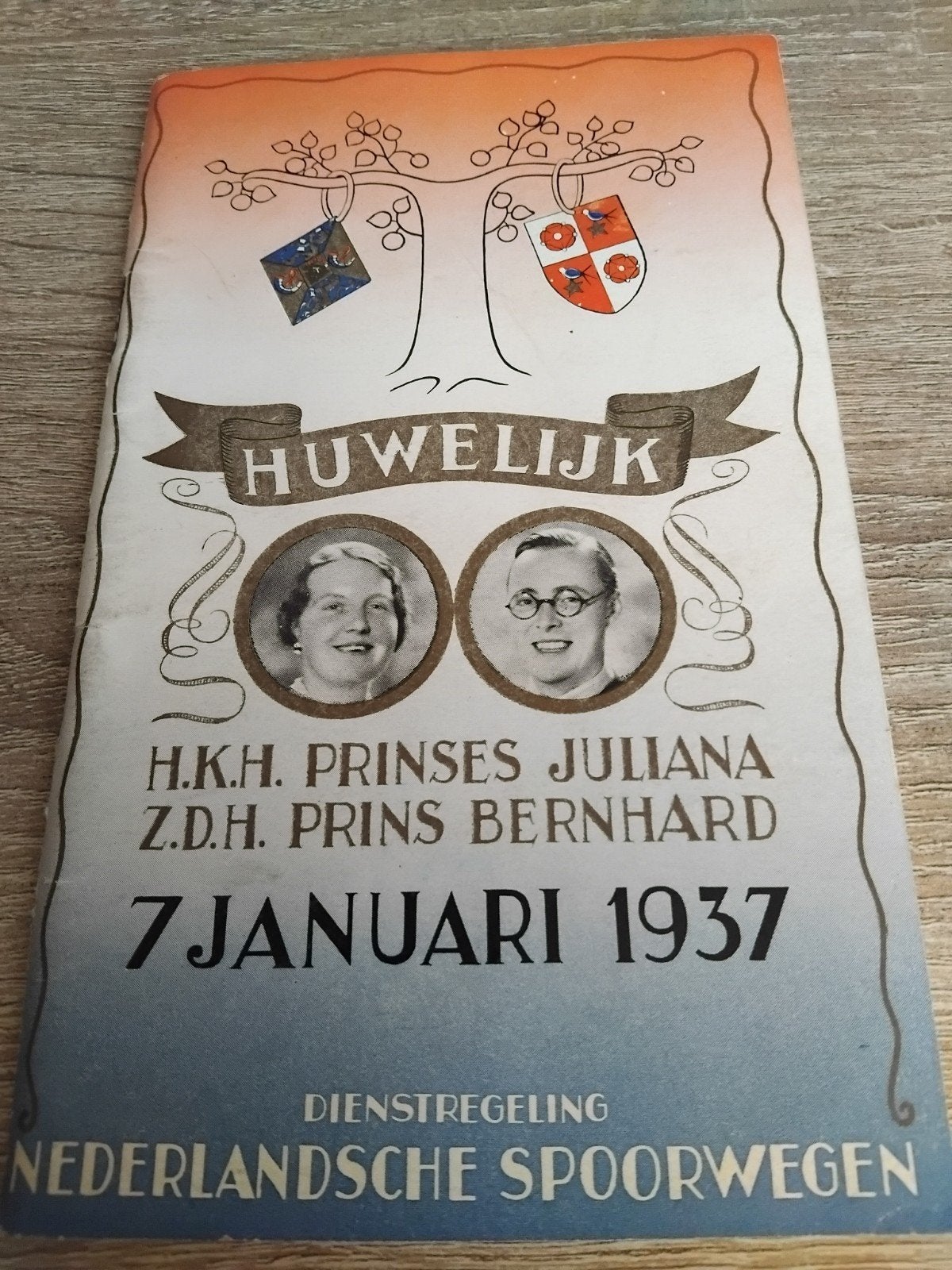 Dienstregeling NS Huwelijk Juliana & Bernhard 1937, Gelezen, Nederlandse Spoorwegen, Ophalen of Verzenden, Voor 1940