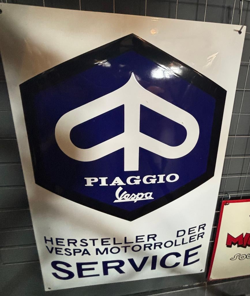 emaille reclamebord piaggio, Ophalen of Verzenden, Nieuw, Reclamebord