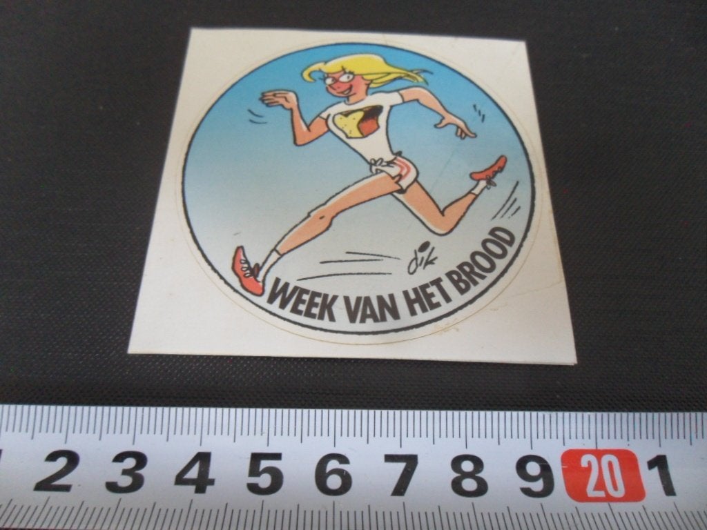 sticker strip Dik Bruynesteyn  Week van het brood, Ophalen of Verzenden, Zo goed als nieuw