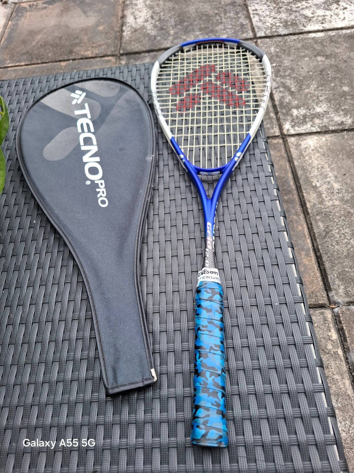 Tecno Pro Squash Racket met Hoes - Zo goed als nieuw, Ophalen of Verzenden, Tecno Pro, Nvt, Nvt