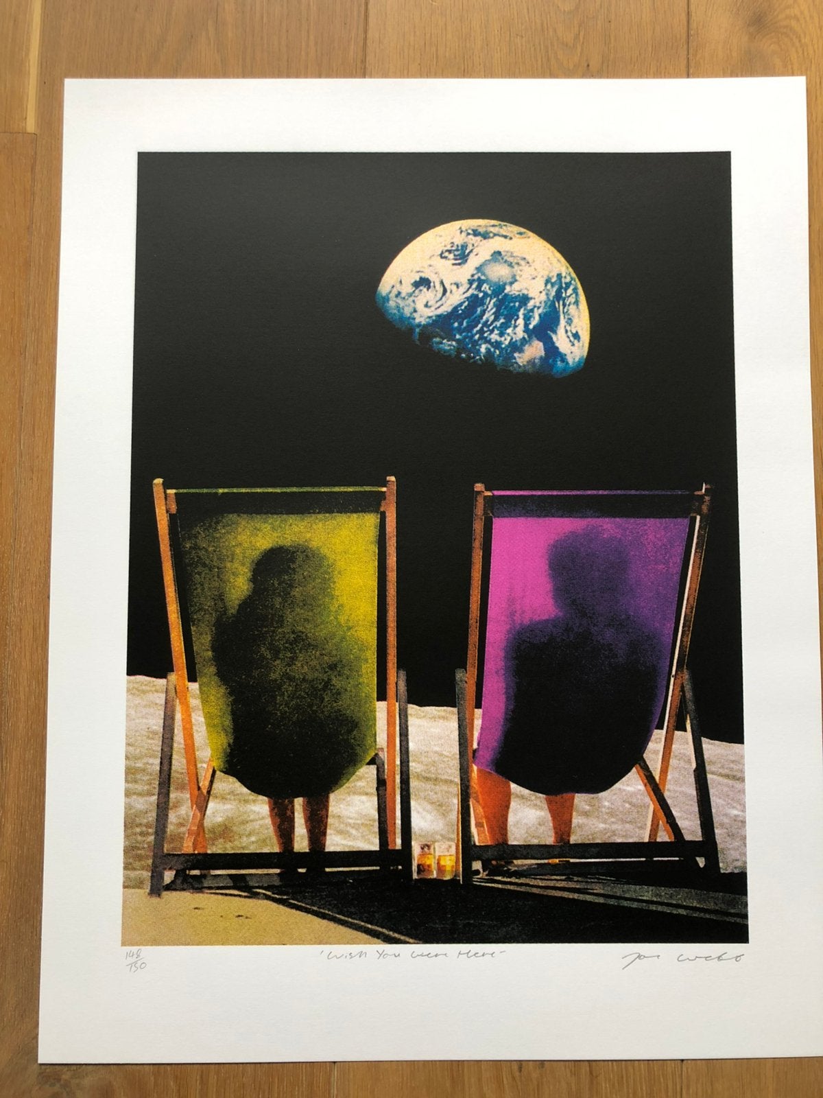Joe Webb 'Wish you were here' zeefdruk/silkscreen genummerd, Gelimiteerde oplage, Ophalen of Verzenden, Landschappen, Zeefdruk