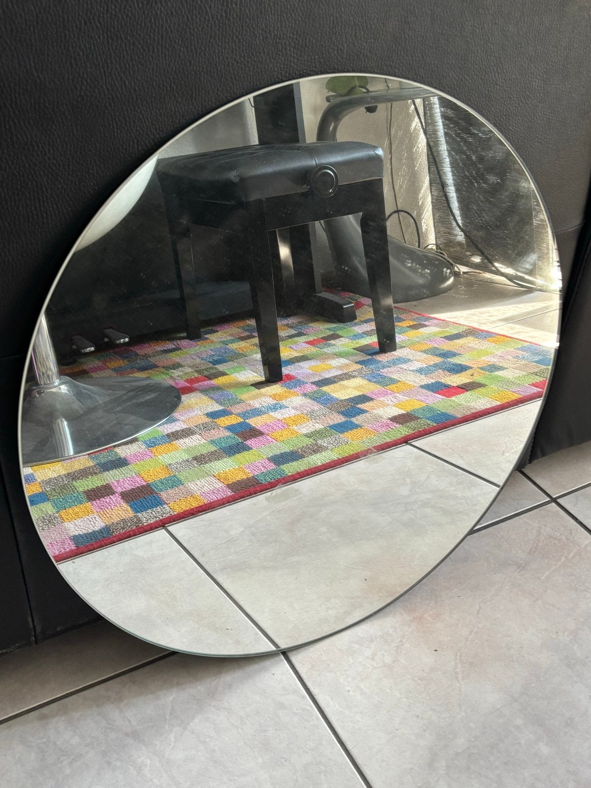 Ronde spiegel zonder lijst, Ophalen, Gebruikt, Rond, Minder dan 100 cm