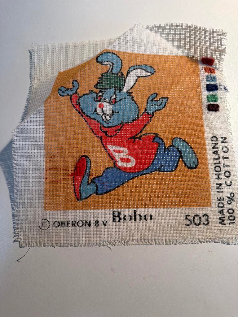 Vintage Bobo Konijn Borduurpakket - Oberon BV, Nieuw, Meerkleurig, Ophalen of Verzenden, Overige merken