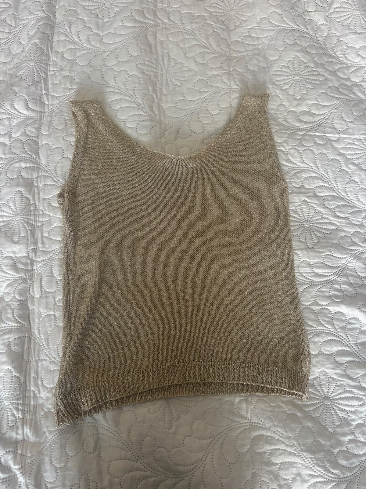Club Voltaire gouden glitter top L/XL, Kleding | Dames, Maat 42/44 (L), Ophalen of Verzenden, Zo goed als nieuw, Zonder mouw