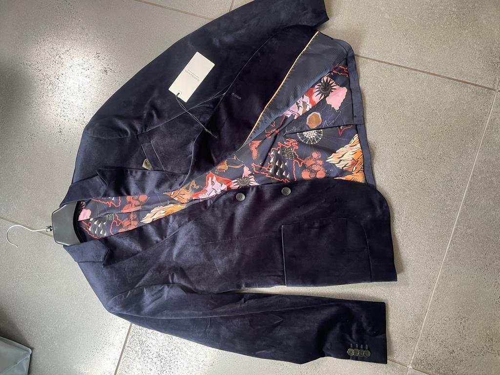 Scotch & soda blazer fluweel blauw maat S, Ophalen of Verzenden, Nieuw, Maat 46 (S) of kleiner, Blauw