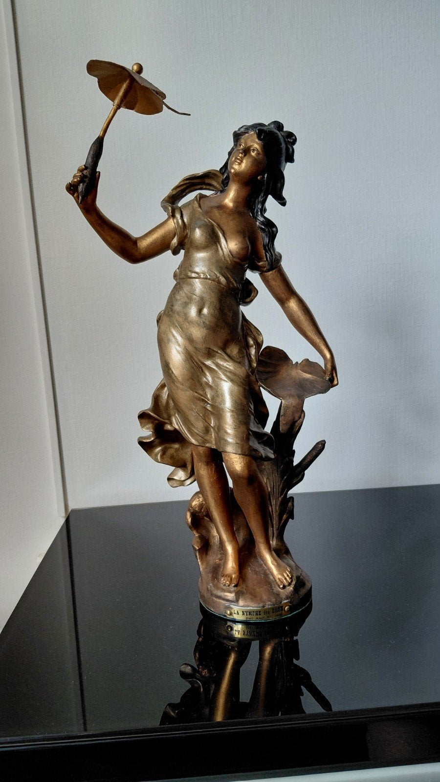 Samac beeld 'La Nymphe des Bois' - Art Nouveau, Antiek en Kunst, Art nouveau, Ophalen of Verzenden, 20 - 50 cm, Beeld