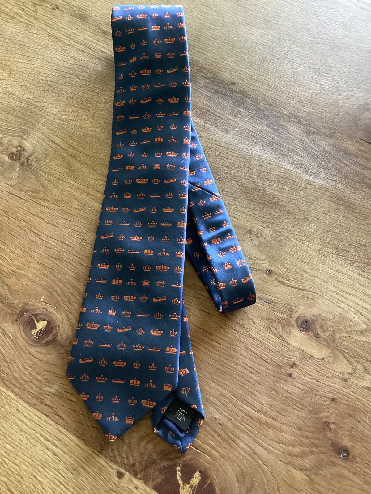 Stropdas oranje kroon, Kleding | Heren, Verzenden, Gedragen, Oranje, Met patroon