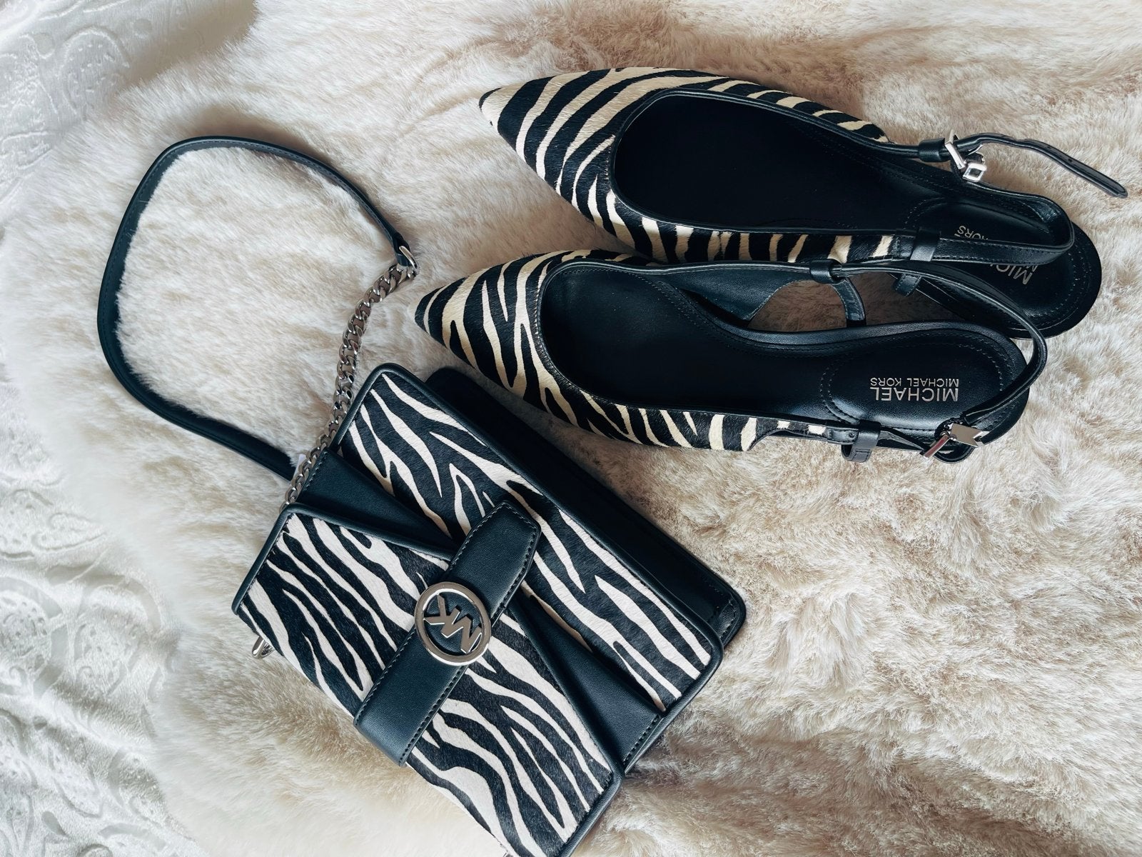 Michael Kors Zebra Print Slingback Pumps, Pumps, Zwart, Nieuw, Ophalen of Verzenden