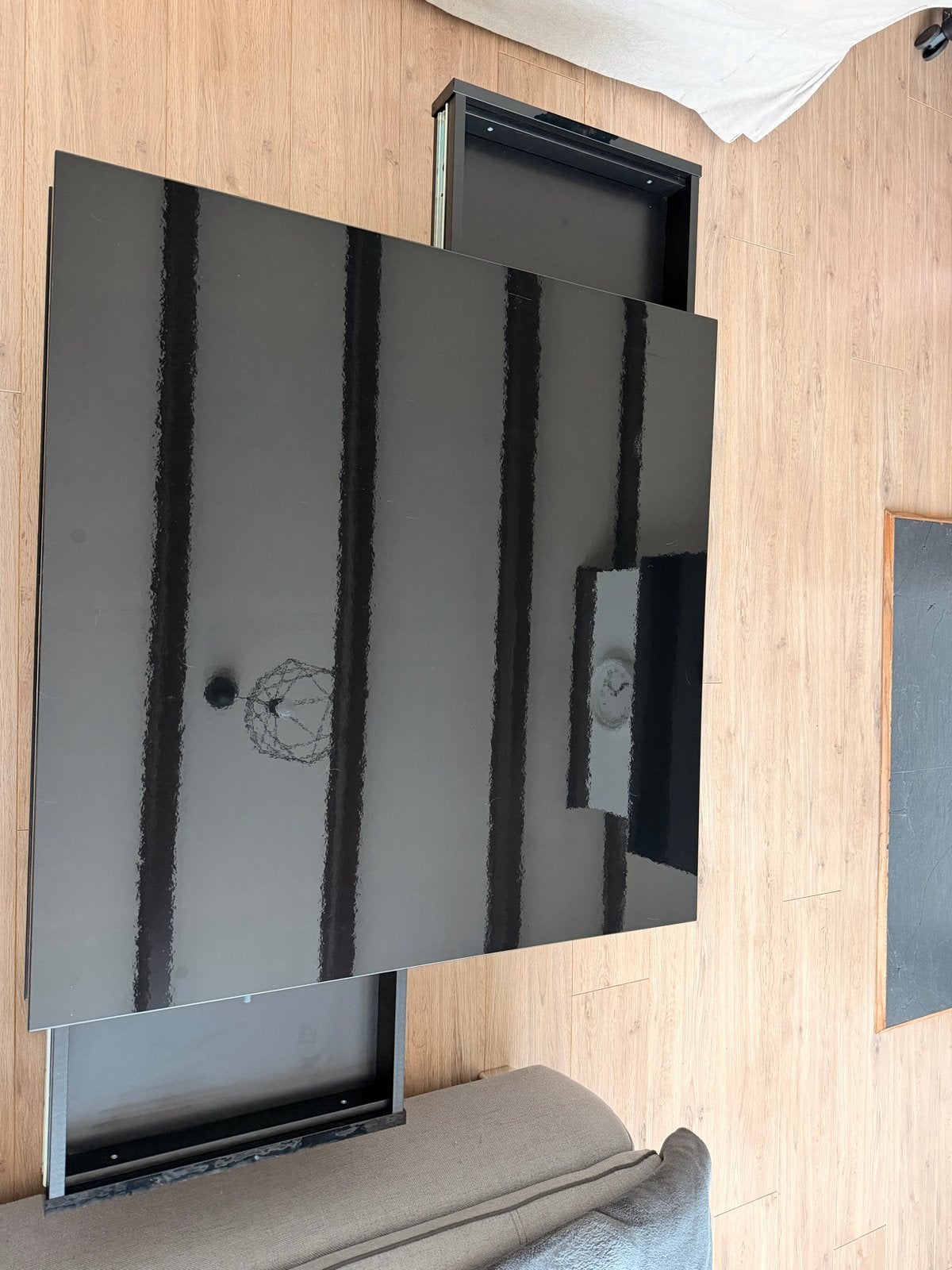 IKEA TOFTERYD Salontafel Zwart Hoogglans met Lades, Overige materialen, Gebruikt, Vierkant, 5 – 50