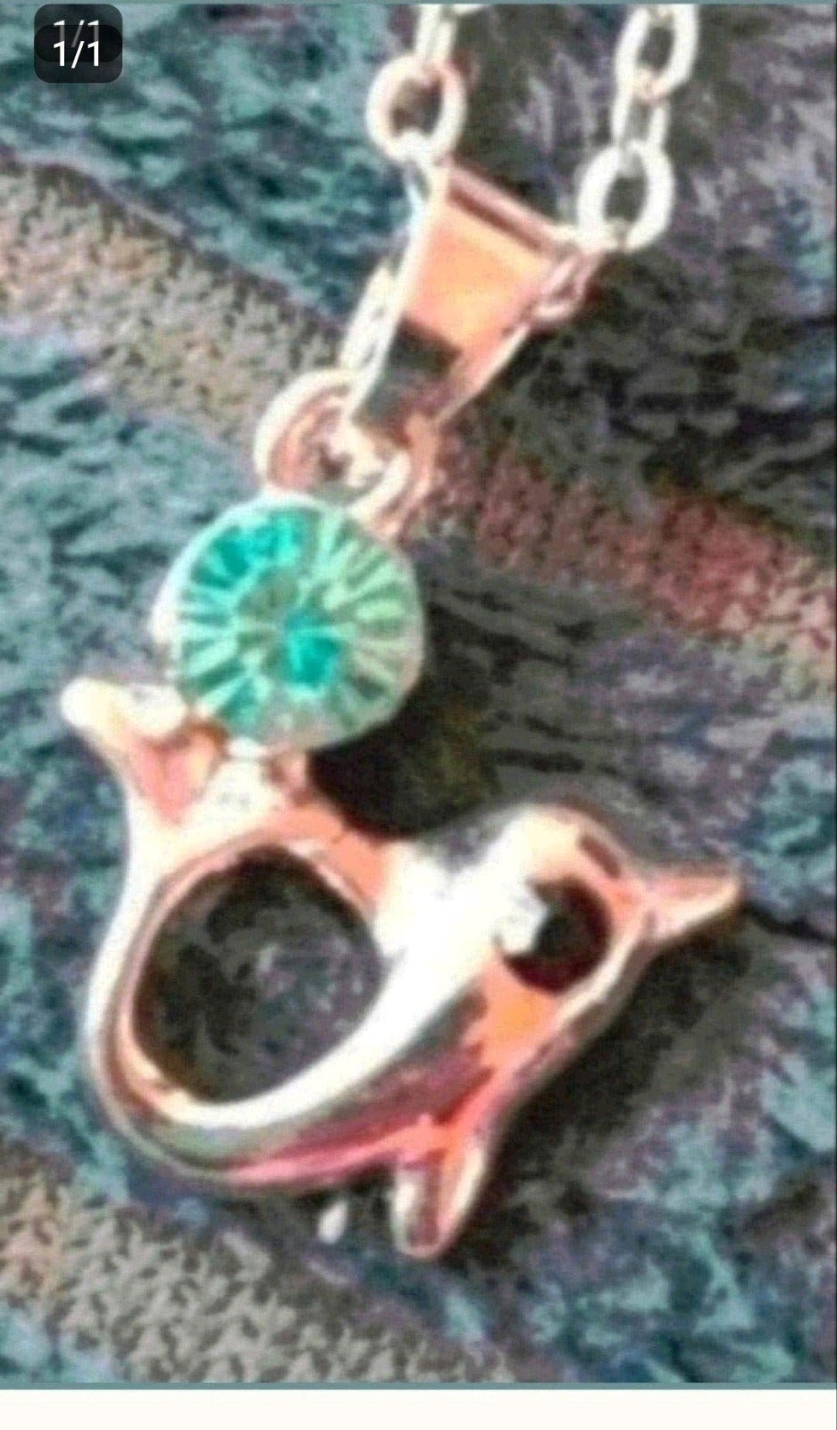 ketting dolfijn aquamarijn steentje, Verzenden, Nieuw, Zilver, Met hanger