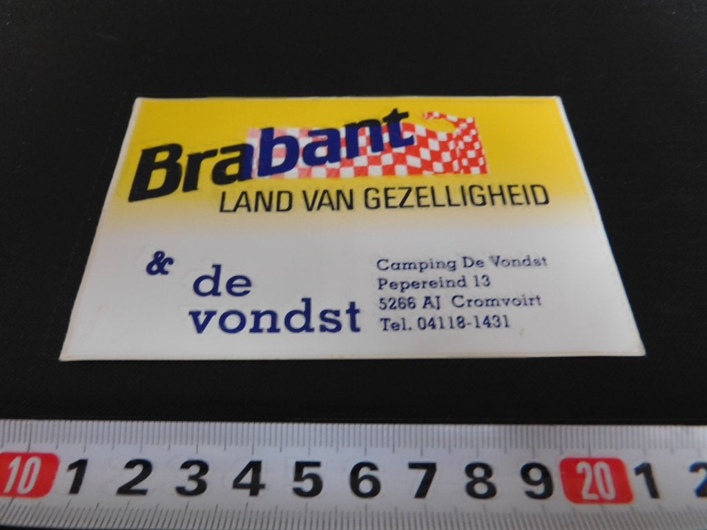 sticker Cromvoirt Camping DE VONDST  BRABANT land van gezel, Ophalen, Zo goed als nieuw