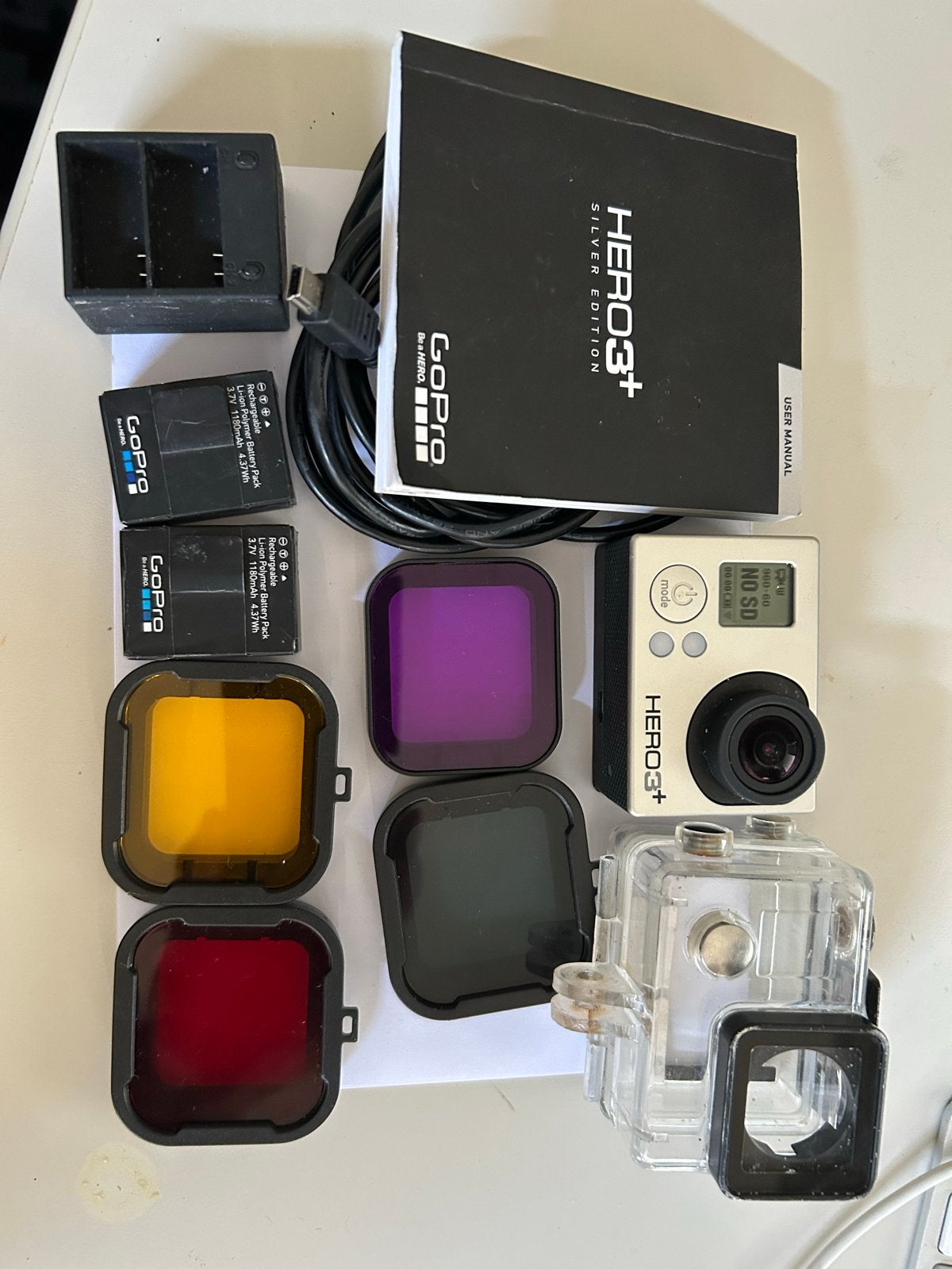 GoPro HERO3+ Silver Edition met accessoires, Ophalen of Verzenden, Zo goed als nieuw, GoPro
