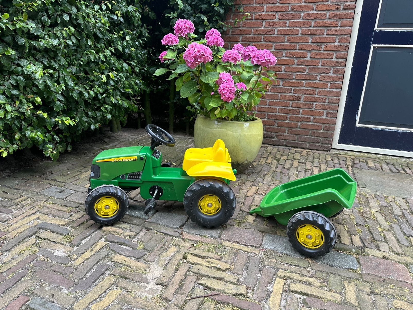 Trap trekker rolly toys john deere, Ophalen, Gebruikt, Overige merken, Met kar of aanhanger