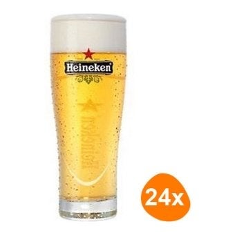 5x 24x50CL Heineken Ellipse Glazen - Nieuw, Nieuw, Ophalen of Verzenden, Overige merken, Glas
