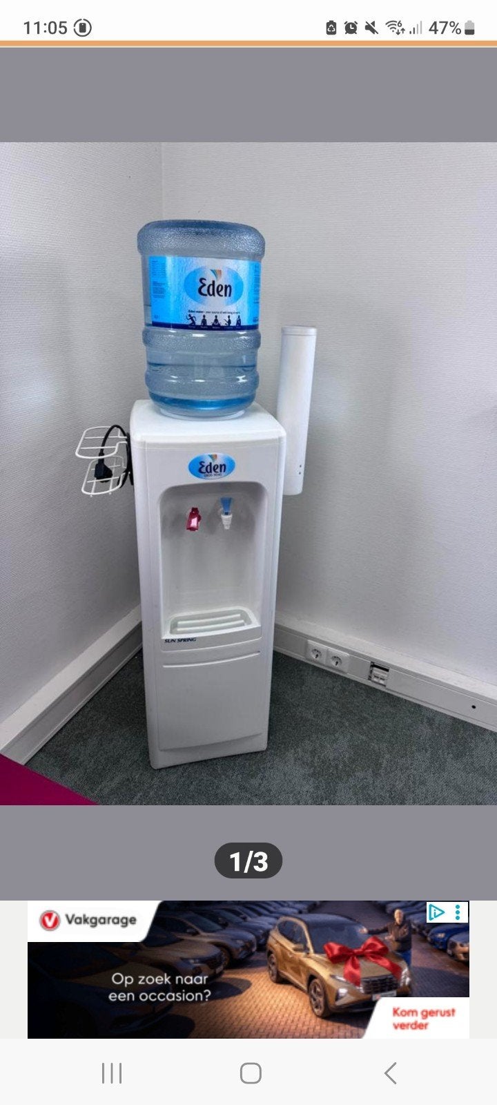 Eden Waterkoeler met fles, Ophalen of Verzenden, Gebruikt, Waterkoeler