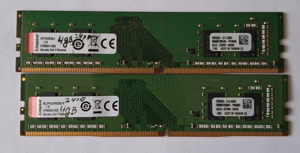 Kingston  4 gb 2400 geheugen, DDR4, Ophalen of Verzenden, Zo goed als nieuw, Desktop