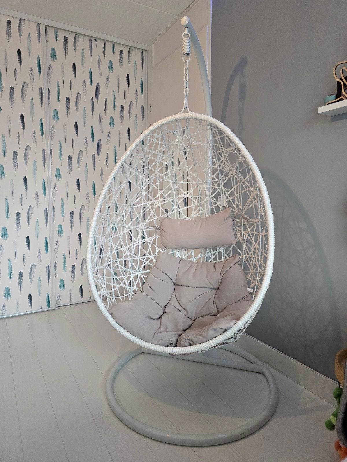 hangstoel met frame wit, Tuin en Terras, Ophalen, Gebruikt, Metaal