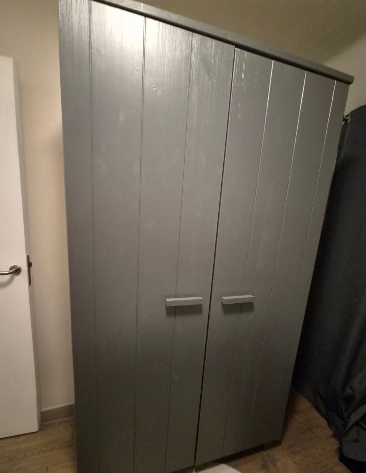 WOOOD 2-deurs kledingkast Dennis - Steel grey, Ophalen, Met deur(en), 100 tot 150 cm, 200 cm of meer