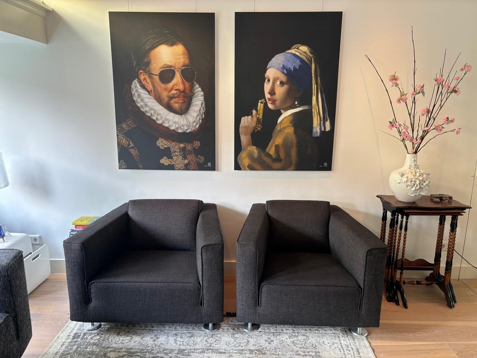 Design on Stock Blizz 3-zitsbank, hocker en fauteuil Mr, Ophalen, Gebruikt, Driepersoons, 75 tot 100 cm
