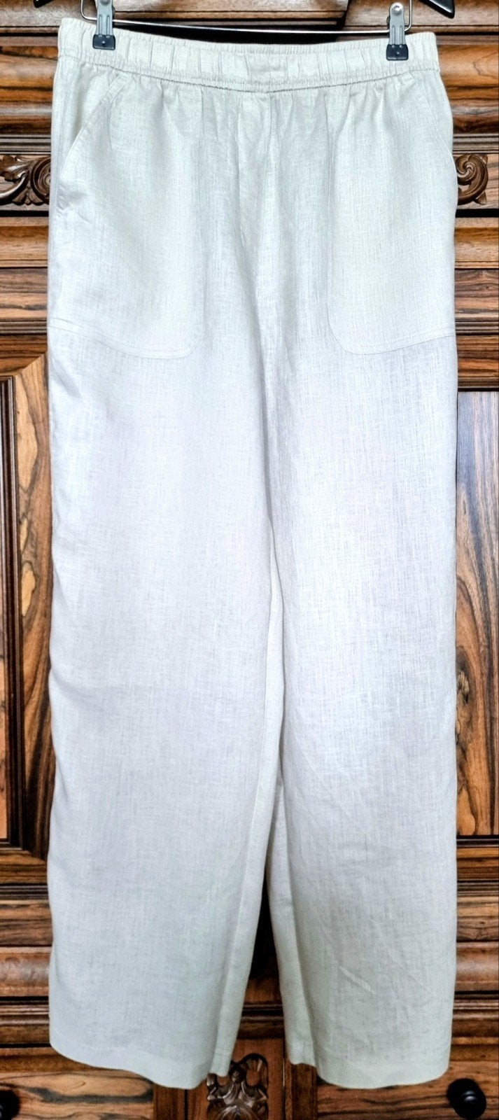 ZARA 100% Linen Broek L ecru NIEUW, Maat 42/44 (L), Nieuw, Ophalen of Verzenden, Lang